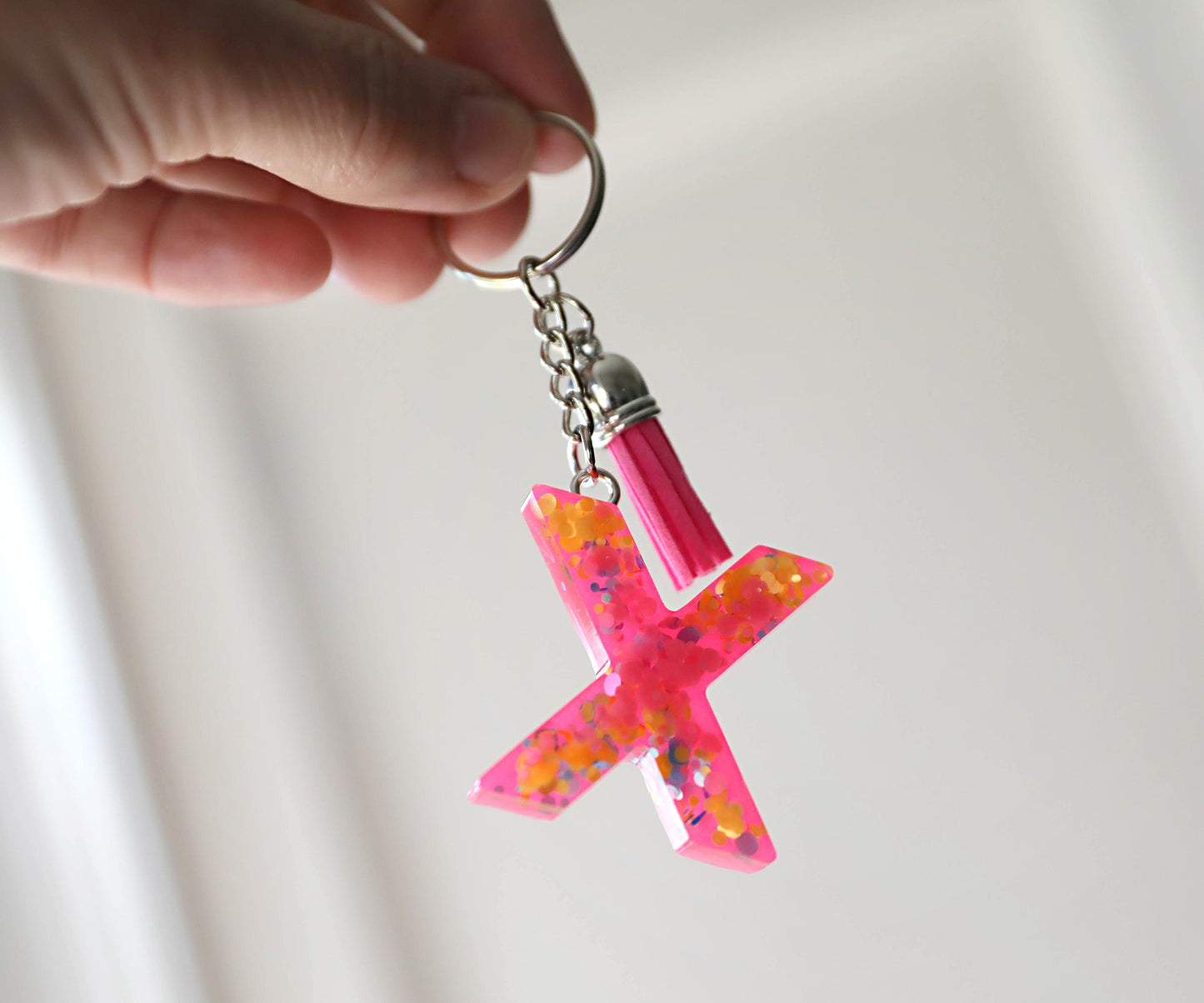 Made to Order Custom Keyring, Handmade Resin Keychain in Choice of Colours, Ideal Gift for Her