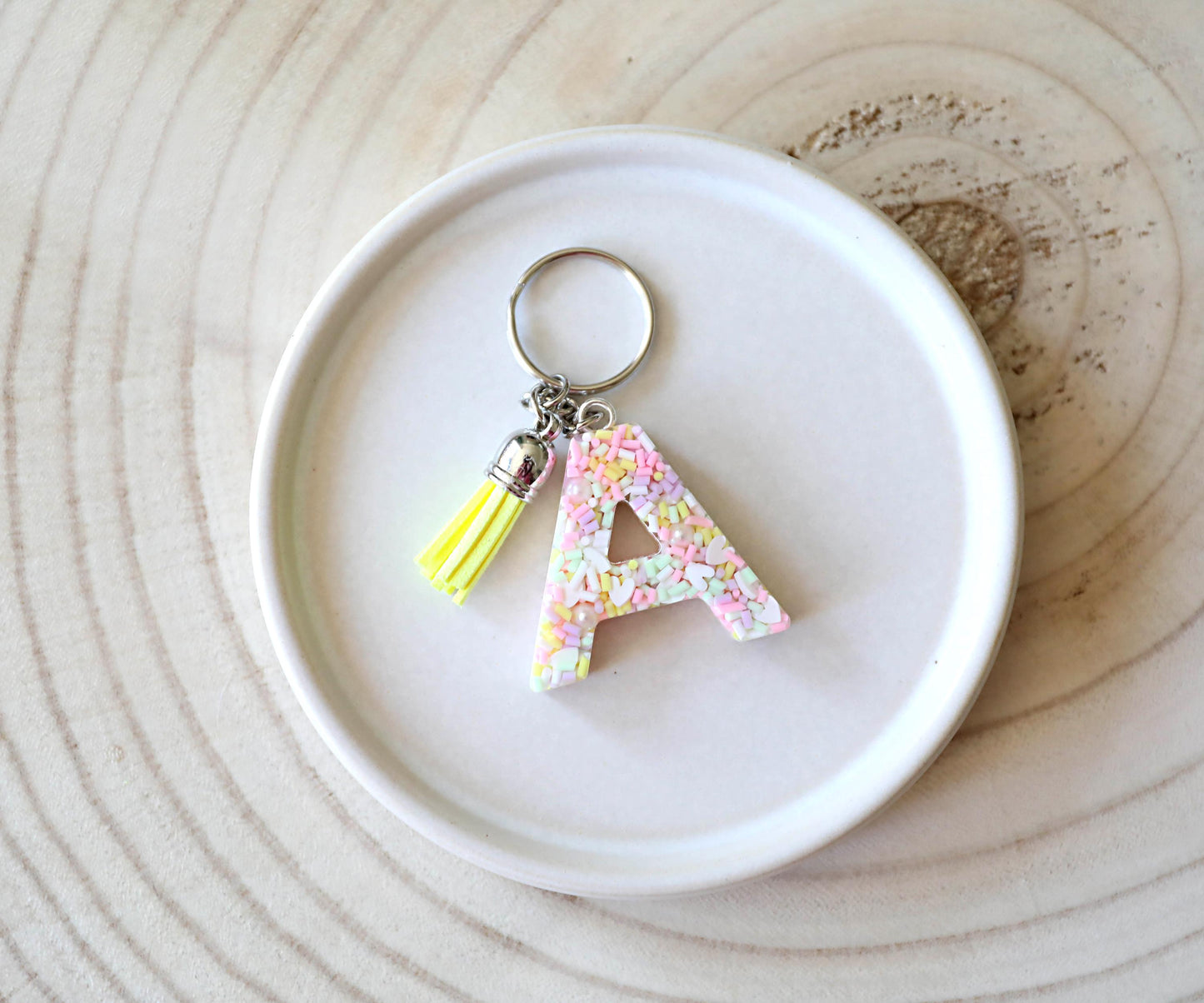 Made to Order Custom Keyring, Handmade Resin Keychain in Choice of Colours, Ideal Gift for Her