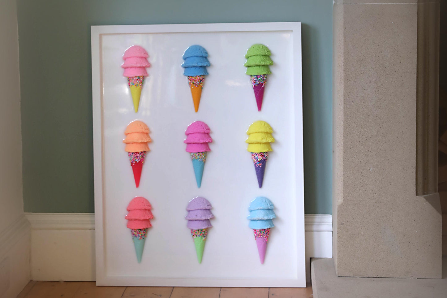 Ice Cream Pop Art Decor | Colourful Canvas Art Print for Sweet Treat Lovers & Perfect Birthday Gift