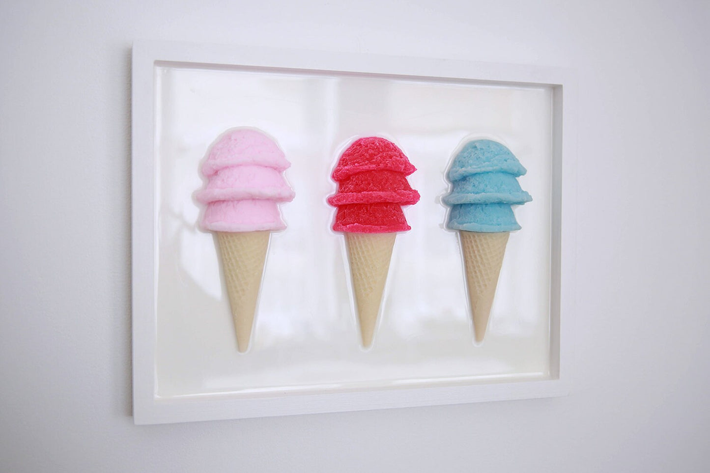 Charming Ice Cream Themed Framed Wall Artwork for Kid's Rooms