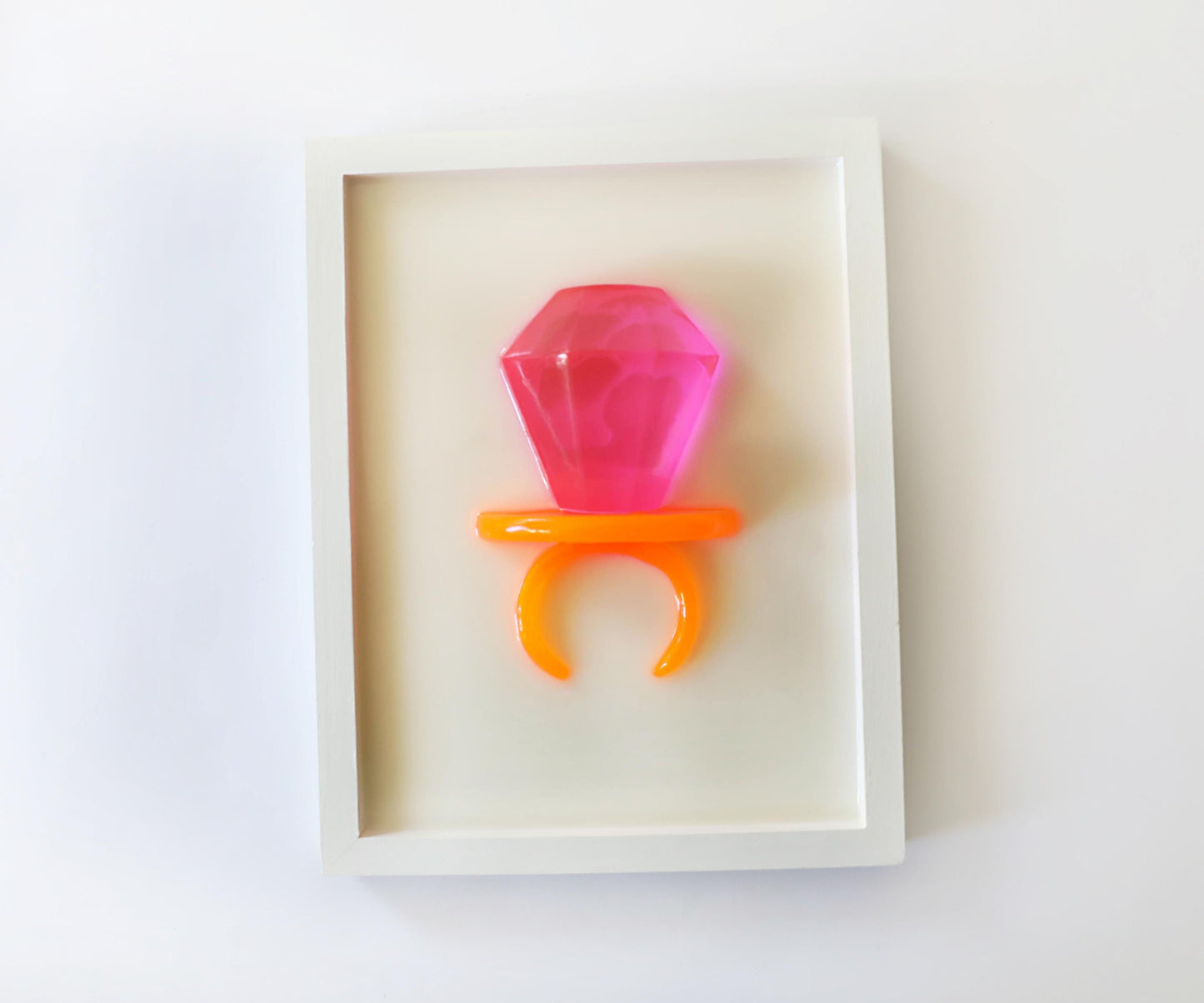 Pink Ring Pop Art, Original Handmade Wall Decor, Fun Kids Room Accent, Unique Birthday Present
