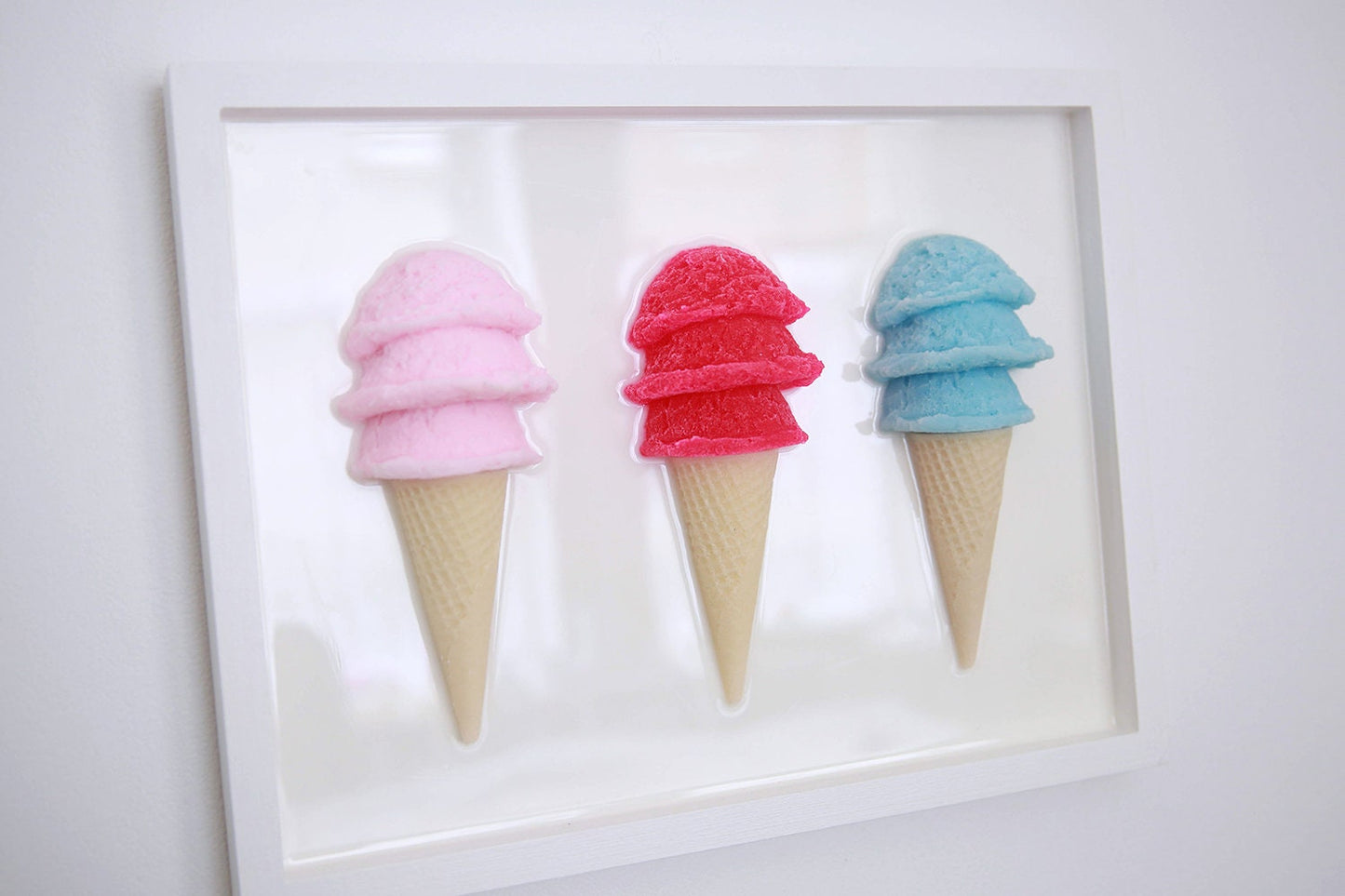 Charming Ice Cream Themed Framed Wall Artwork for Kid's Rooms