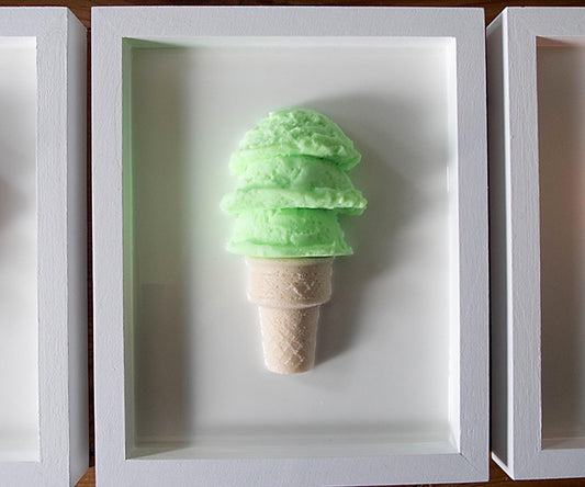 3D Resin Ice Cream Sculpture Wall Art with Crown | Modern Home Decor & Sweet Treat Design for Kids' Room