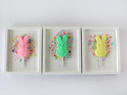 Bunny Popsicle Art - Playful Canvas Wall Decor for Fun Spaces, Perfect Gift for Birthdays, Kids, and Sweet Treat Enthusiasts