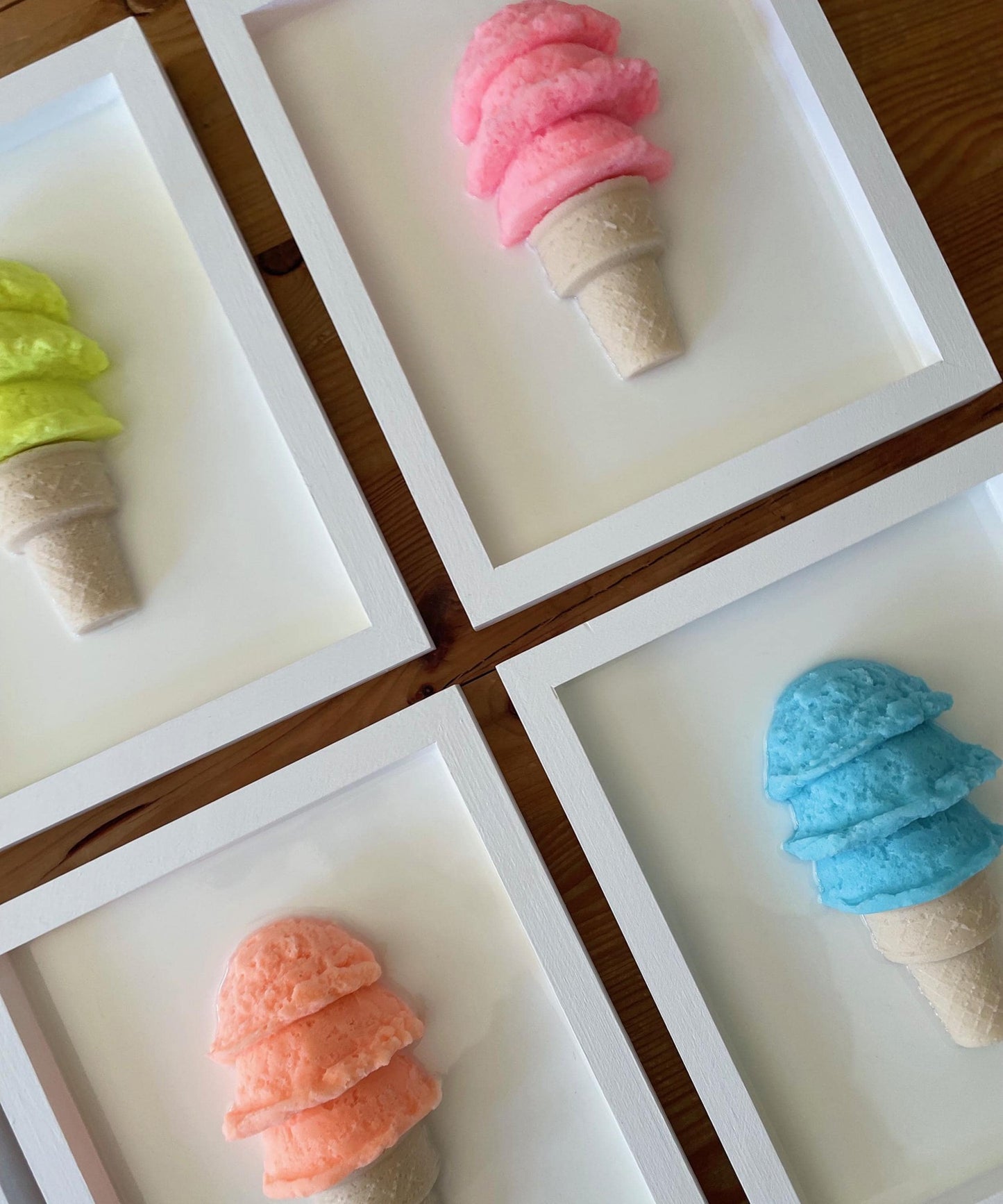 3D Resin Ice Cream Sculpture Wall Art with Crown | Modern Home Decor & Sweet Treat Design for Kids' Room
