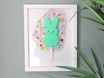 Bunny Popsicle Art - Playful Canvas Wall Decor for Fun Spaces, Perfect Gift for Birthdays, Kids, and Sweet Treat Enthusiasts