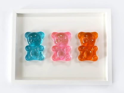 Gummy Bear Art - Vibrant Handmade Wall Art for Kid's Spaces - Ideal Gift for New Parents or Nursery Decor