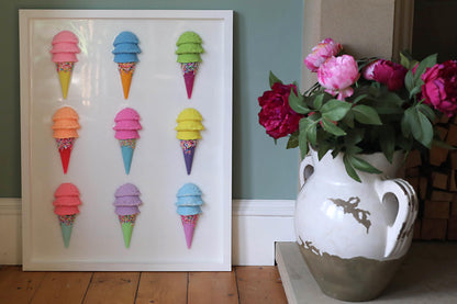 Ice Cream Pop Art Decor | Colourful Canvas Art Print for Sweet Treat Lovers & Perfect Birthday Gift