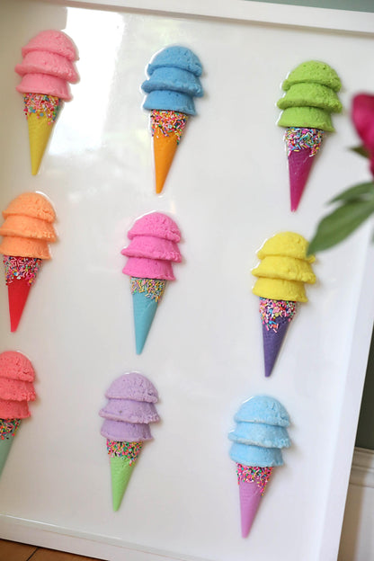 Ice Cream Pop Art Decor | Colourful Canvas Art Print for Sweet Treat Lovers & Perfect Birthday Gift