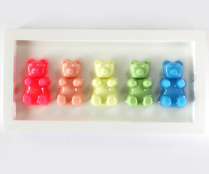 Gummy Bear Art - Handmade Rainbow Wall Decor, Cheerful Addition to Baby’s Nursery or Playroom, Fun Gift Idea!