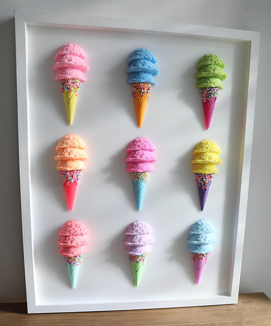 Ice Cream Pop Art Decor | Colourful Canvas Art Print for Sweet Treat Lovers & Perfect Birthday Gift