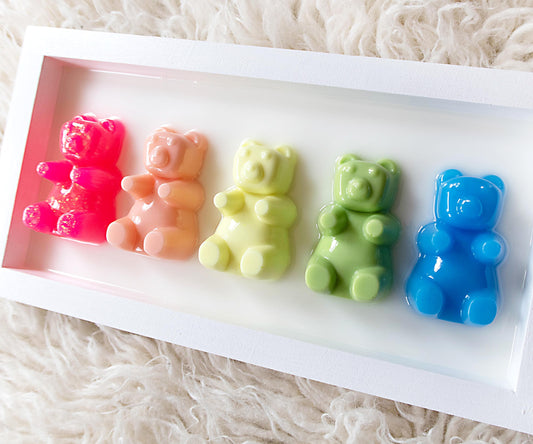 Gummy Bear Art - Handmade Rainbow Wall Decor, Cheerful Addition to Baby’s Nursery or Playroom, Fun Gift Idea!