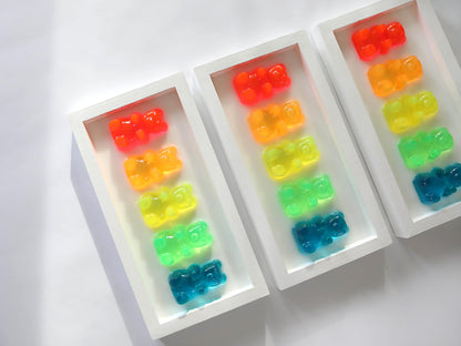 Gummy Bear Resin Art, Vibrant 3D Mini Collection for Playrooms, Unique Handmade Gift for Kids and Whimsical Decor Lovers