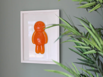 Resin Jelly Art Wall Decor, Vibrant Happy Orange Jelly Art for Kids Room, Unique Fun Gift for Birthdays or Playrooms