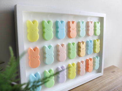 Handpainted Pastel Bunny Wall Art, Adorable Gold Leafed Decor for Play Areas, Memorable Housewarming Gift