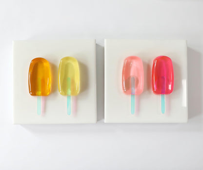 Yellow Popsicle Art, Vibrant 3D Resin Decor for Kitchen & Kids Room, Unique Summer Gift for Home Decoration