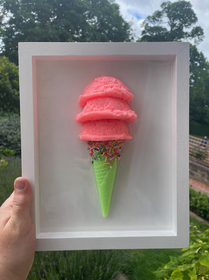 Ice Cream Wall Art Pop Art, Whimsical Sprinkles Print for Kids Rooms & Office, Bright Gift Idea