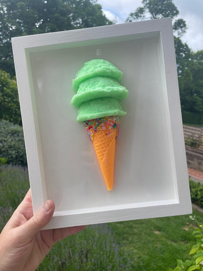 Ice Cream Wall Art Pop Art, Whimsical Sprinkles Print for Kids Rooms & Office, Bright Gift Idea