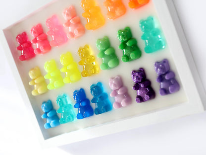 Rainbow Gummy Bears - Bright Resin Art Piece for Home Decoration - Unique Birthday Gift Idea or Housewarmings