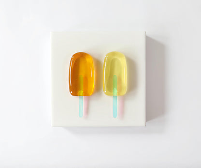 Yellow Popsicle Art, Vibrant 3D Resin Decor for Kitchen & Kids Room, Unique Summer Gift for Home Decoration