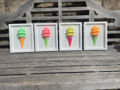 Ice Cream Wall Art Pop Art, Whimsical Sprinkles Print for Kids Rooms & Office, Bright Gift Idea