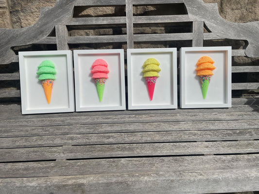 Ice Cream Wall Art Pop Art, Whimsical Sprinkles Print for Kids Rooms & Office, Bright Gift Idea