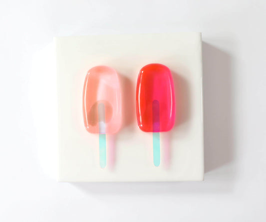 Resin Popsicle Art, Colourful 3D Decor for Kitchen or Kids Room, Fun Summer Wall Hanging Gift