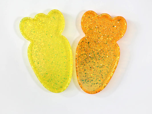 Glitter Carrot Trinket Dish, Holographic Easter Decor for Accessories, Perfect Gift for Spring and Animal Lovers