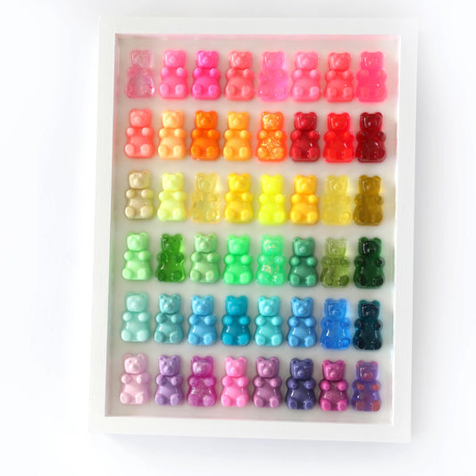 Vibrant Colourful Gummy Bear Resin Wall Art, Handmade Kids Room Decoration, Fun Gift for Playroom or Nursery