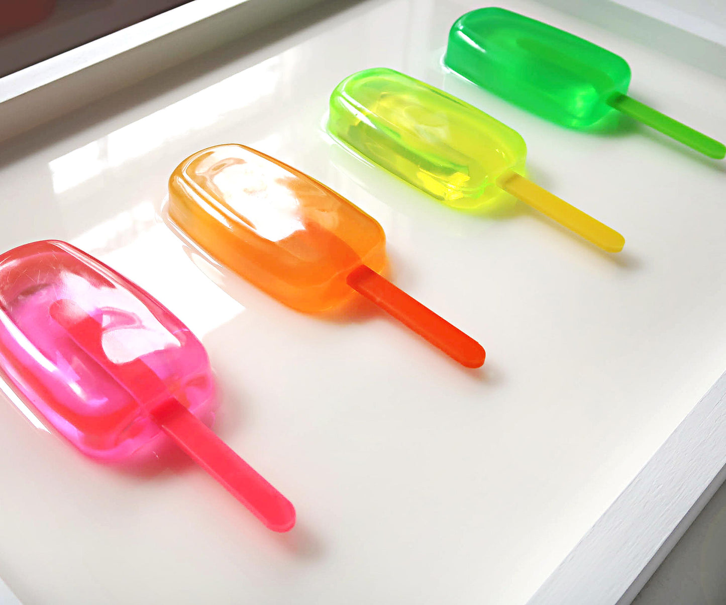 Neon Popsicle Resin Wall Art, Bright 3D Ice Cream Pop Art Decor, Playful Dopamine Home Accent, Perfect Gift for Foodie and Art Fans