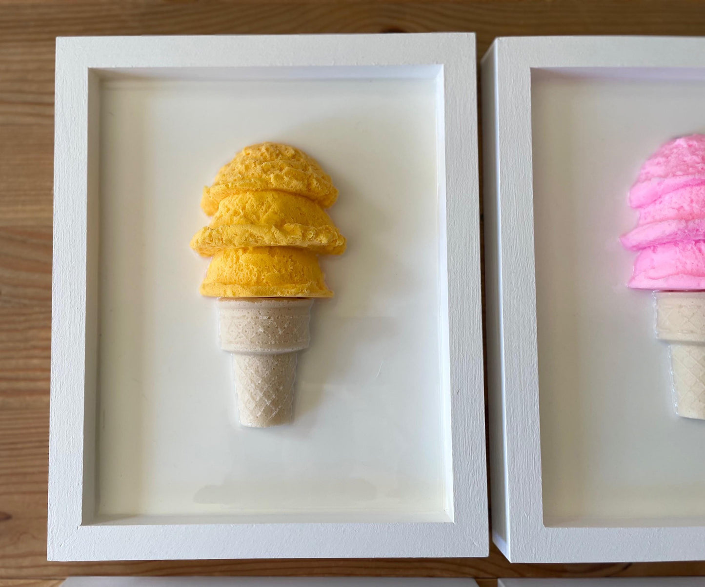 3D Resin Ice Cream Sculpture Wall Art with Crown | Modern Home Decor & Sweet Treat Design for Kids' Room