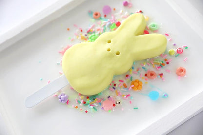 Marshmallow Bunny Popsicle Artwork, Whimsical Resin Wall Art for Child’s Room, Cute Gift for Babies & Kids’ Playrooms