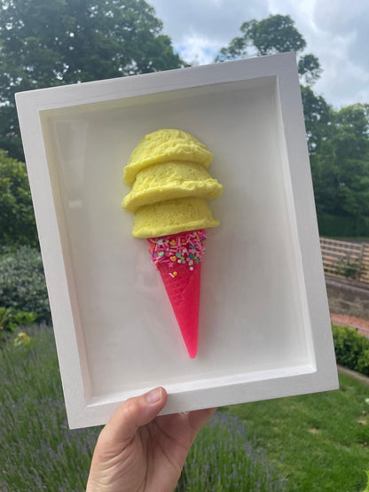 Ice Cream Wall Art Pop Art, Whimsical Sprinkles Print for Kids Rooms & Office, Bright Gift Idea