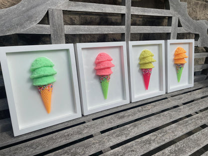 Ice Cream Wall Art Pop Art, Whimsical Sprinkles Print for Kids Rooms & Office, Bright Gift Idea