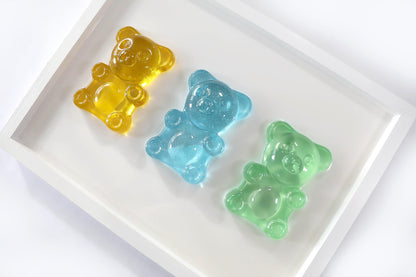 Resin Bears Baby Art Set, Unique Handmade Wall Decor for Baby's Room & Perfect Gift for New Parents