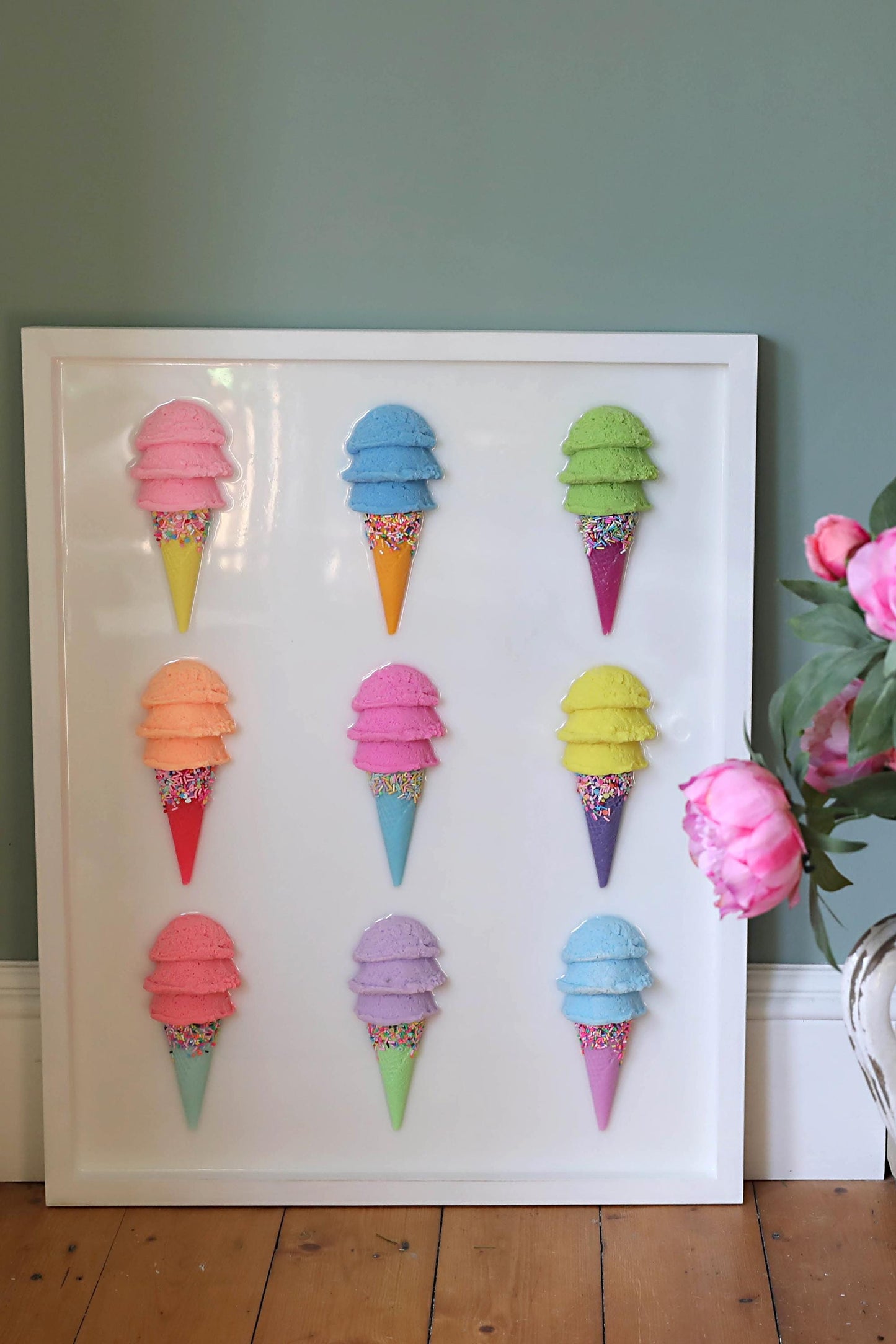 Ice Cream Pop Art Decor | Colourful Canvas Art Print for Sweet Treat Lovers & Perfect Birthday Gift