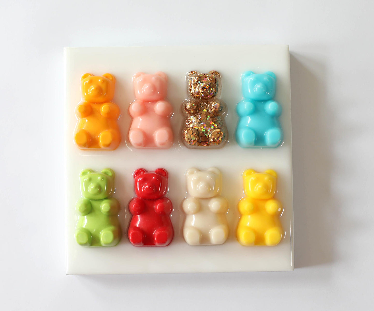 Vibrant Gummy Bears Art, Handmade 6-Inch Mini Candy Wall Art Brightening Fun Home Decor Gift