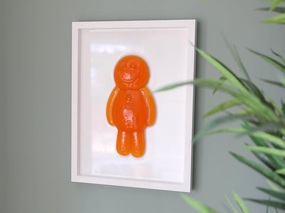 Resin Jelly Art Wall Decor, Vibrant Happy Orange Jelly Art for Kids Room, Unique Fun Gift for Birthdays or Playrooms