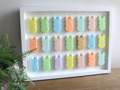 Handpainted Pastel Bunny Wall Art, Adorable Gold Leafed Decor for Play Areas, Memorable Housewarming Gift